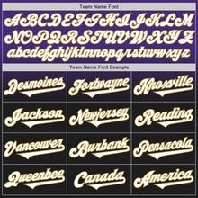 Load image into Gallery viewer, Custom Purple Black-Old Gold Authentic Fade Fashion Baseball Jersey