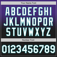 Load image into Gallery viewer, Custom Purple Black-Teal Authentic Fade Fashion Baseball Jersey