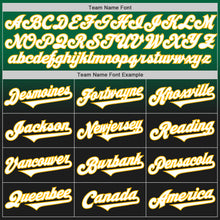 Load image into Gallery viewer, Custom Kelly Green Black-Gold Authentic Fade Fashion Baseball Jersey