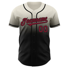 Load image into Gallery viewer, Custom Cream Crimson-Black Authentic Fade Fashion Baseball Jersey