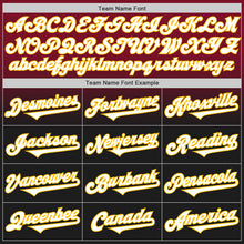Load image into Gallery viewer, Custom Crimson Black-Gold Authentic Fade Fashion Baseball Jersey