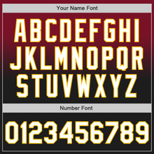 Load image into Gallery viewer, Custom Crimson Black-Gold Authentic Fade Fashion Baseball Jersey