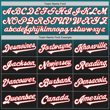 Load image into Gallery viewer, Custom Teal Black-Red Authentic Fade Fashion Baseball Jersey