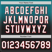 Load image into Gallery viewer, Custom Teal Black-Red Authentic Fade Fashion Baseball Jersey