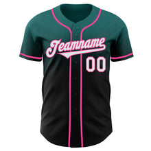 Load image into Gallery viewer, Custom Teal Black-Pink Authentic Fade Fashion Baseball Jersey
