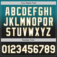 Load image into Gallery viewer, Custom Teal Black-Old Gold Authentic Fade Fashion Baseball Jersey