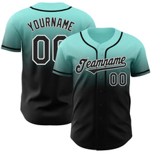 Load image into Gallery viewer, Custom Ice Blue Black-White Authentic Fade Fashion Baseball Jersey