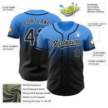 Load image into Gallery viewer, Custom Electric Blue Black-White Authentic Fade Fashion Baseball Jersey