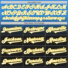 Load image into Gallery viewer, Custom Electric Blue Black-Yellow Authentic Fade Fashion Baseball Jersey