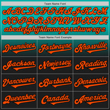 Load image into Gallery viewer, Custom Aqua Orange-Black Authentic Fade Fashion Baseball Jersey