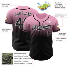 Load image into Gallery viewer, Custom Light Pink Black-White Authentic Fade Fashion Baseball Jersey