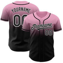 Load image into Gallery viewer, Custom Light Pink Black-White Authentic Fade Fashion Baseball Jersey