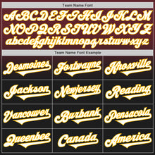 Load image into Gallery viewer, Custom Burgundy Black-Gold Authentic Fade Fashion Baseball Jersey