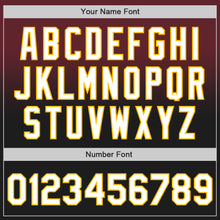 Load image into Gallery viewer, Custom Burgundy Black-Gold Authentic Fade Fashion Baseball Jersey