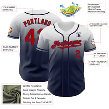 Load image into Gallery viewer, Custom White Red-Navy Authentic Fade Fashion Baseball Jersey