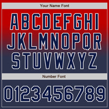 Load image into Gallery viewer, Custom Red Navy-White Authentic Fade Fashion Baseball Jersey