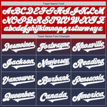 Load image into Gallery viewer, Custom Red Navy-Gray Authentic Fade Fashion Baseball Jersey