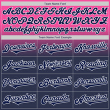 Load image into Gallery viewer, Custom Pink Navy-White Authentic Fade Fashion Baseball Jersey