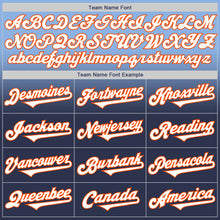 Load image into Gallery viewer, Custom Light Blue Navy-Orange Authentic Fade Fashion Baseball Jersey