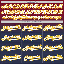Load image into Gallery viewer, Custom Crimson Navy-Gold Authentic Fade Fashion Baseball Jersey