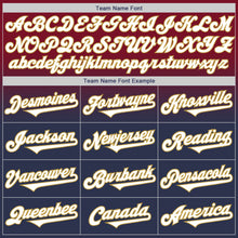 Load image into Gallery viewer, Custom Crimson Navy-Old Gold Authentic Fade Fashion Baseball Jersey