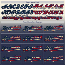 Load image into Gallery viewer, Custom Cream Vintage USA Flag-Navy Authentic Fade Fashion Baseball Jersey