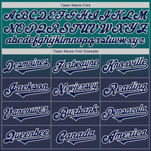 Load image into Gallery viewer, Custom Teal Navy-White Authentic Fade Fashion Baseball Jersey