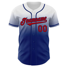 Load image into Gallery viewer, Custom White Red-Royal Authentic Fade Fashion Baseball Jersey