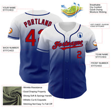 Load image into Gallery viewer, Custom White Red-Royal Authentic Fade Fashion Baseball Jersey