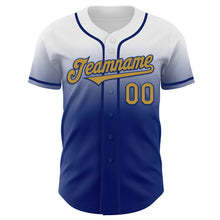 Load image into Gallery viewer, Custom White Old Gold-Royal Authentic Fade Fashion Baseball Jersey