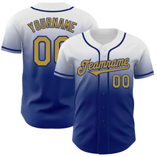 Load image into Gallery viewer, Custom White Old Gold-Royal Authentic Fade Fashion Baseball Jersey