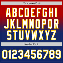 Load image into Gallery viewer, Custom Red White Royal-Yellow Authentic Fade Fashion Baseball Jersey