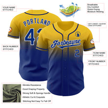 Load image into Gallery viewer, Custom Yellow Royal-White Authentic Fade Fashion Baseball Jersey