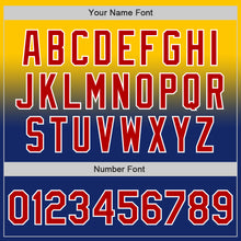 Load image into Gallery viewer, Custom Yellow Red Royal-White Authentic Fade Fashion Baseball Jersey