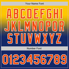 Load image into Gallery viewer, Custom Yellow Orange Royal-White Authentic Fade Fashion Baseball Jersey