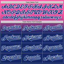 Load image into Gallery viewer, Custom Pink Royal-White Authentic Fade Fashion Baseball Jersey