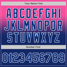 Load image into Gallery viewer, Custom Pink Royal-White Authentic Fade Fashion Baseball Jersey