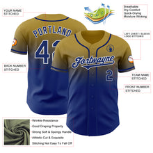 Load image into Gallery viewer, Custom Old Gold Royal-White Authentic Fade Fashion Baseball Jersey