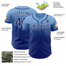 Load image into Gallery viewer, Custom Light Blue Royal-White Authentic Fade Fashion Baseball Jersey