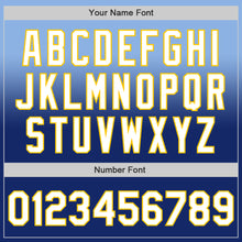 Load image into Gallery viewer, Custom Light Blue White Royal-Yellow Authentic Fade Fashion Baseball Jersey