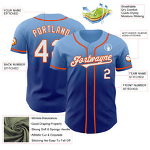 Load image into Gallery viewer, Custom Light Blue White Royal-Orange Authentic Fade Fashion Baseball Jersey