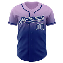 Load image into Gallery viewer, Custom Light Purple Royal-White Authentic Fade Fashion Baseball Jersey