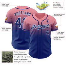 Load image into Gallery viewer, Custom Medium Pink Royal-White Authentic Fade Fashion Baseball Jersey