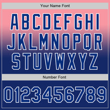 Load image into Gallery viewer, Custom Medium Pink Royal-White Authentic Fade Fashion Baseball Jersey