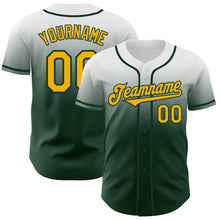 Load image into Gallery viewer, Custom White Gold-Green Authentic Fade Fashion Baseball Jersey