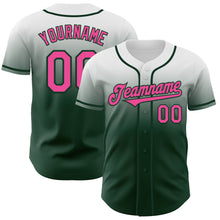 Load image into Gallery viewer, Custom White Pink-Green Authentic Fade Fashion Baseball Jersey