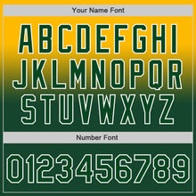 Load image into Gallery viewer, Custom Gold Green-White Authentic Fade Fashion Baseball Jersey