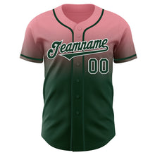 Load image into Gallery viewer, Custom Medium Pink Green-White Authentic Fade Fashion Baseball Jersey