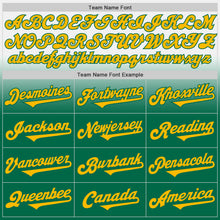 Load image into Gallery viewer, Custom White Gold-Kelly Green Authentic Fade Fashion Baseball Jersey