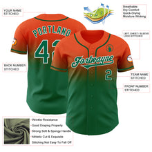 Load image into Gallery viewer, Custom Orange Kelly Green-White Authentic Fade Fashion Baseball Jersey